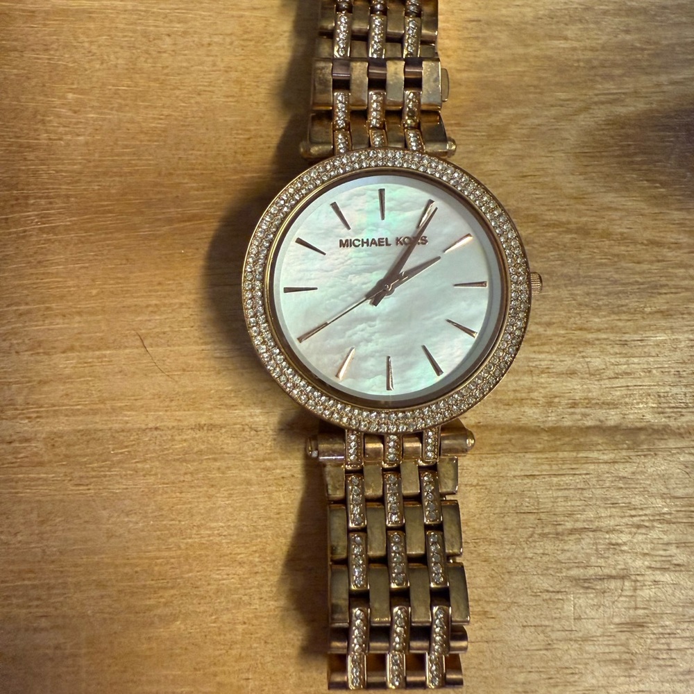 Michael Kors Gold Watch with Crystal Detailing